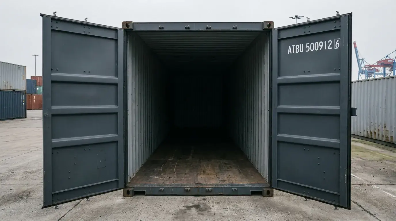 Blick in den Laderaum eines 40' High-Cube-Containers